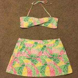 lilly Pulitzer bikini top and swim skirt